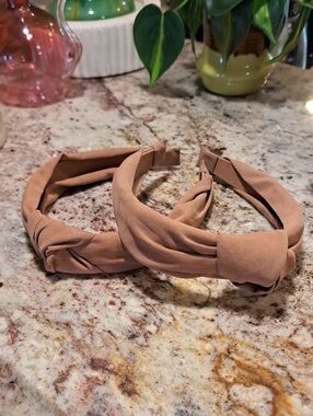 Neutral Rose Knotted Headband Set - Women Accessories